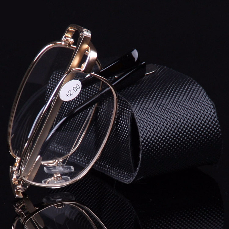 双光老花眼镜折叠老化镜耐磨树脂轻便携远近智能两用双光镜  100度