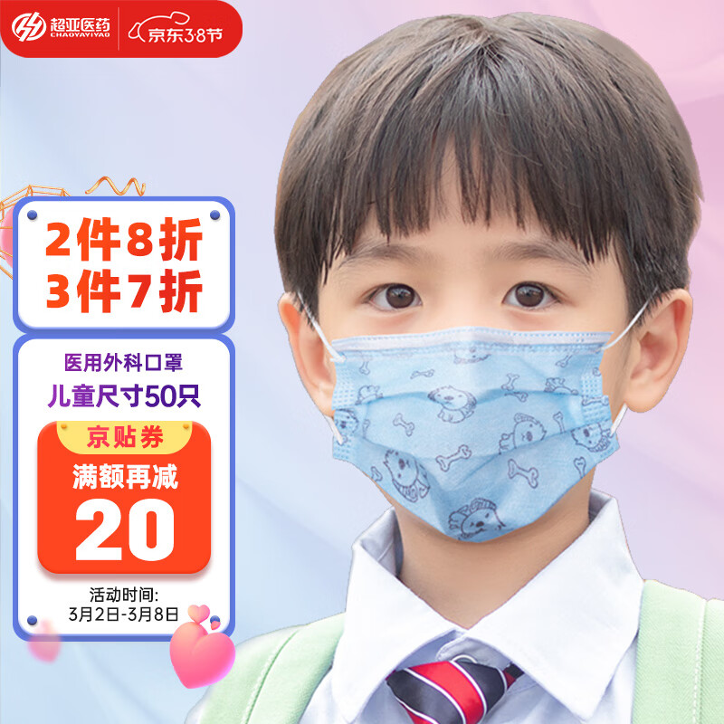 儿童医用口罩推荐:超亚一次性口罩价格走势及用户评测