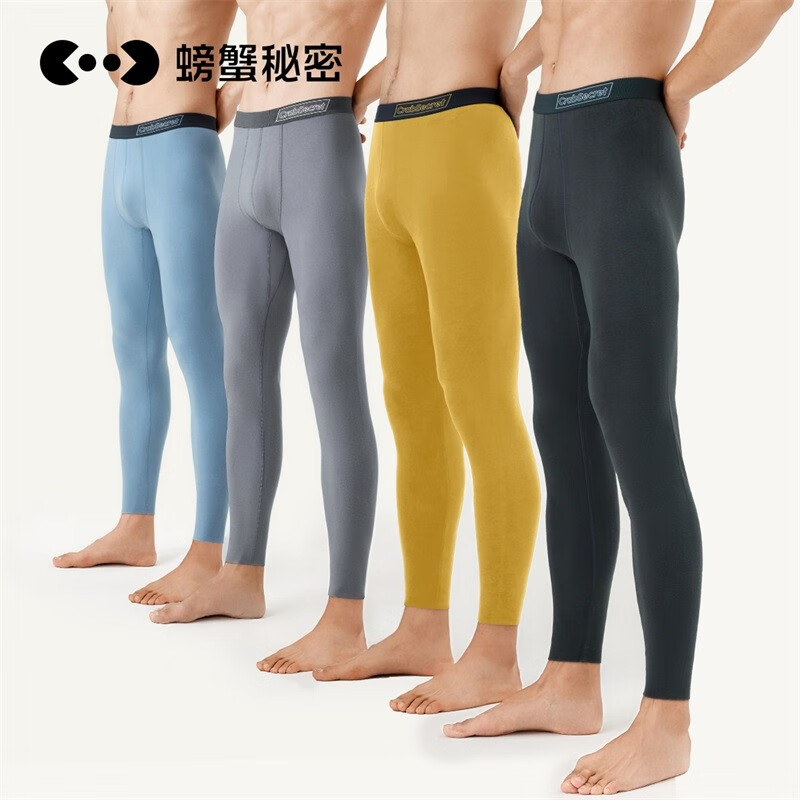 螃蟹秘密保暖裤男士秋裤暖姜发热双面磨毛加绒冬季打底裤绒裤线裤秋衣秋裤 漆黑色【暖姜发热 -15~-5℃】 XL：身高175-185，体重140-160使用感如何?