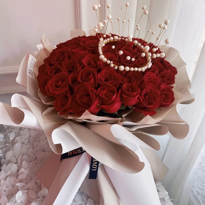 九多花 七夕情人节预定全国同城鲜花速递99朵红玫瑰花束礼盒深圳上海