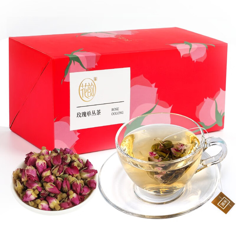 宋凰  玫瑰花乌龙茶混合型花草组合袋泡茶 平阴重瓣玫瑰 特级单丛茶礼盒 花韵 【玫诉】2.5g*15