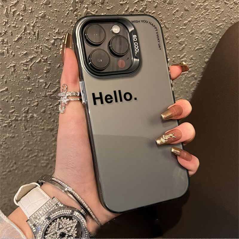 电镀透黑-简约hello iphone15promax