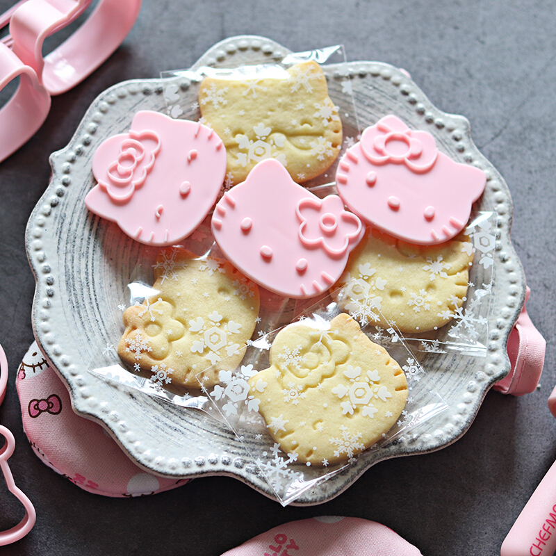 学厨 hello kitty(凯蒂猫)正版授权可爱卡通蛋糕饼干压模四件套kt7059