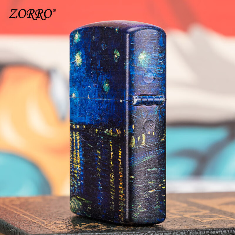 佐罗梵高星空煤油打火机复古创意个性防风点烟器送男友老公礼物 罗纳河上的星夜(标准版)