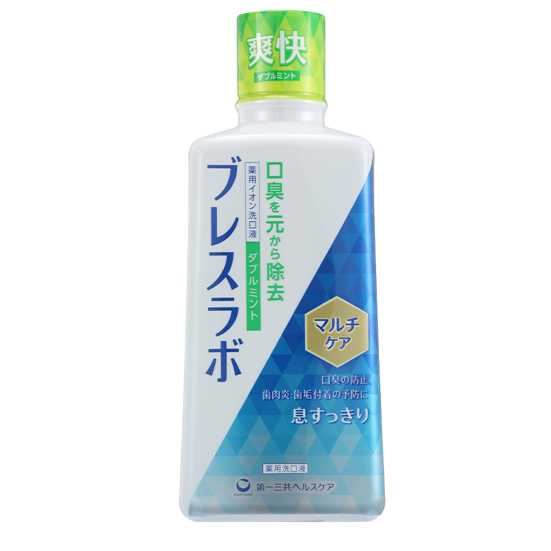 第一三共雙重薄荷漱口水薄荷味450ml 日本進(jìn)口抑菌除口臭去牙漬去煙漬護(hù)齦