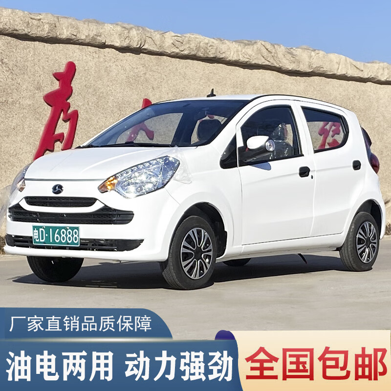 tema新能源电动四轮车成人家用汽车全封闭油电两用代步车电瓶小型轿车