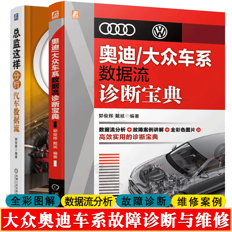 奥迪大众车系数据流诊断宝典+总监这样分析汽车数据流 技术剖析与疑难案例集锦 汽车维修技师手册 汽车维修书