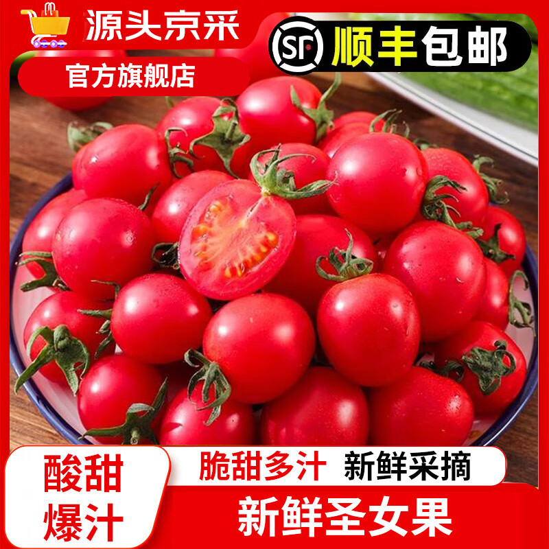 京源采现摘圣女果小番茄西红柿新鲜水果酸甜樱桃番茄孕妇儿童产地直发 5斤精品装