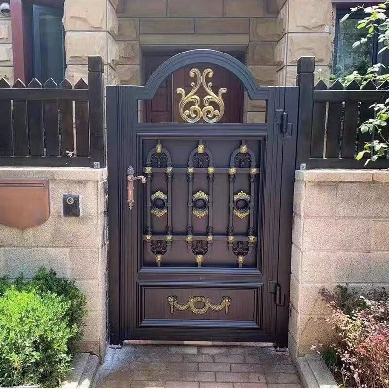 欧尊龙铝艺门花园门庭院单开门别墅小门栅栏门铝合金小区门农村院子小