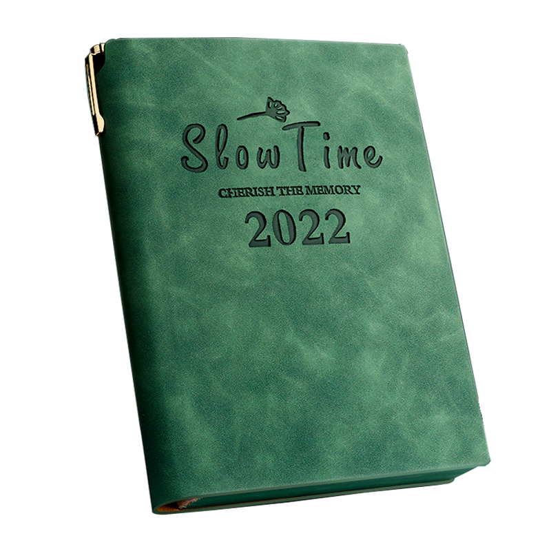 【2022年新品】金值品牌单本墨绿+中性笔时间管理效率手册