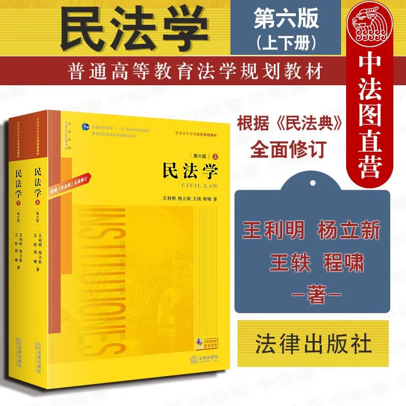 现货正版 民法学 根据民法典全面修订 第六版第6版 上下册 王利明杨立新 民法学教科书