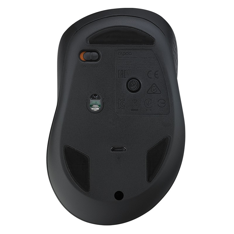 雷柏（Rapoo） M500W 无线蓝牙鼠标 办公鼠标 便携鼠标 充电鼠标 静音鼠标 多模鼠标 支持Qi无线充电 黑色