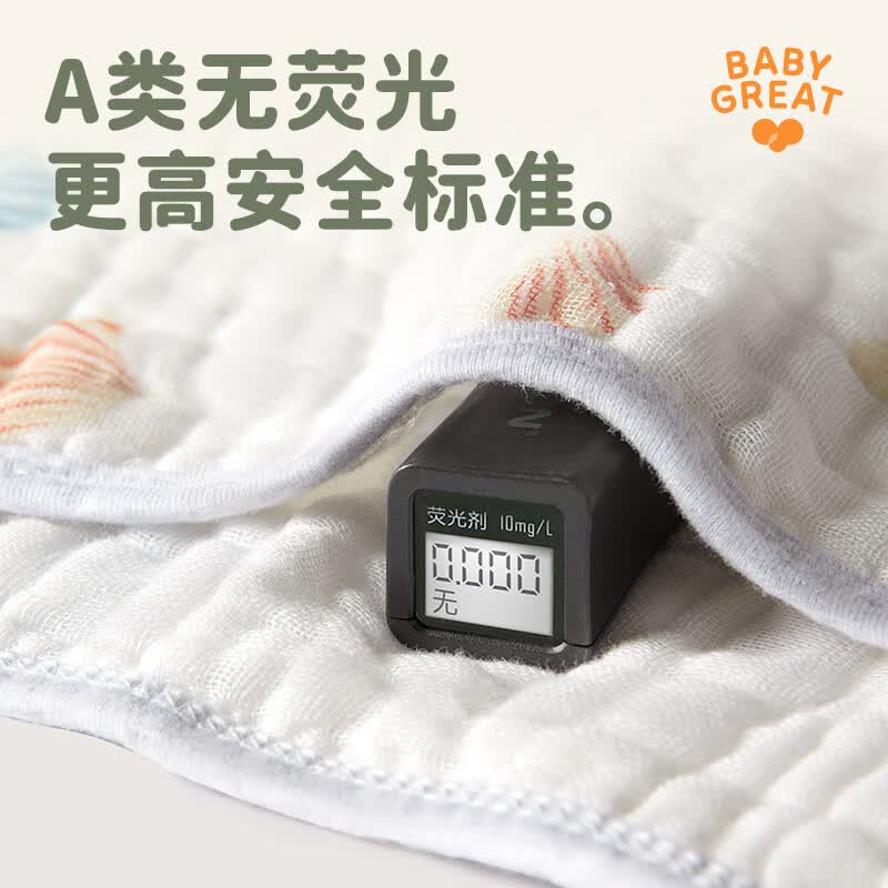 BABYGREAT口水巾婴儿毛巾洗脸巾宝宝拍嗝巾围嘴6层全棉小方巾洗澡巾国潮风 【3条装】熊猫*1+喜鹊*1+仙鹿*1