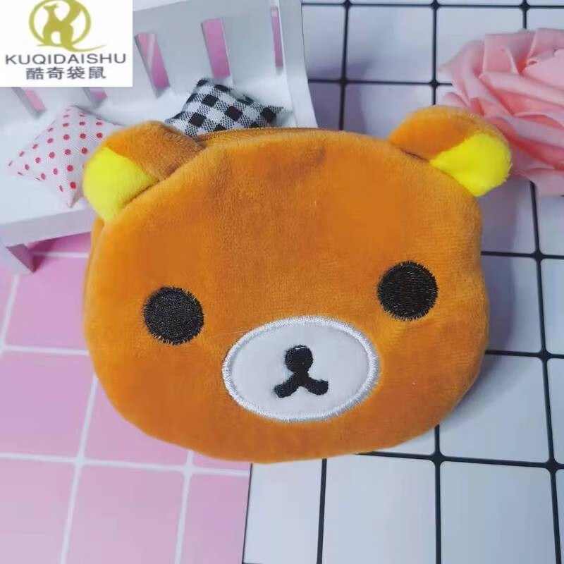 钥匙包迷你硬币布艺儿童卡通动漫可爱卖萌零钱包耳机数据线包 笨笨熊