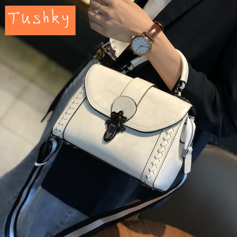 tushky包包女小包2023新款真皮女包手提时尚复古单肩包潮百搭牛皮斜