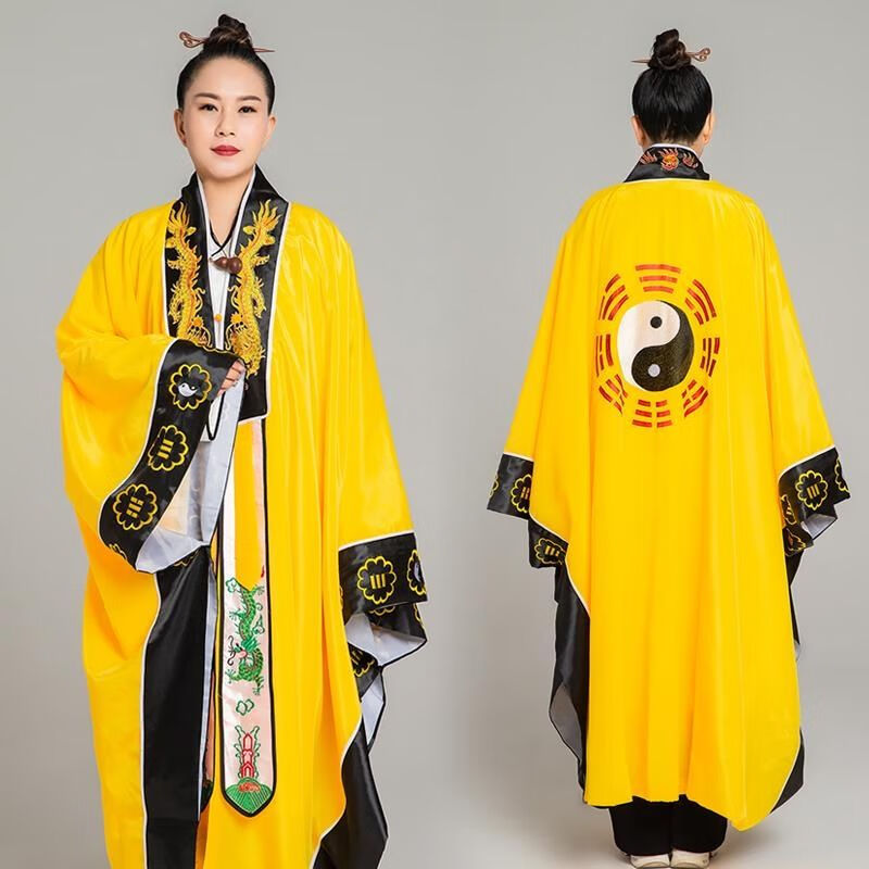 风婳道士服装道教 道士服太极八卦龙领经衣用品法师袍子戏袍法衣服装