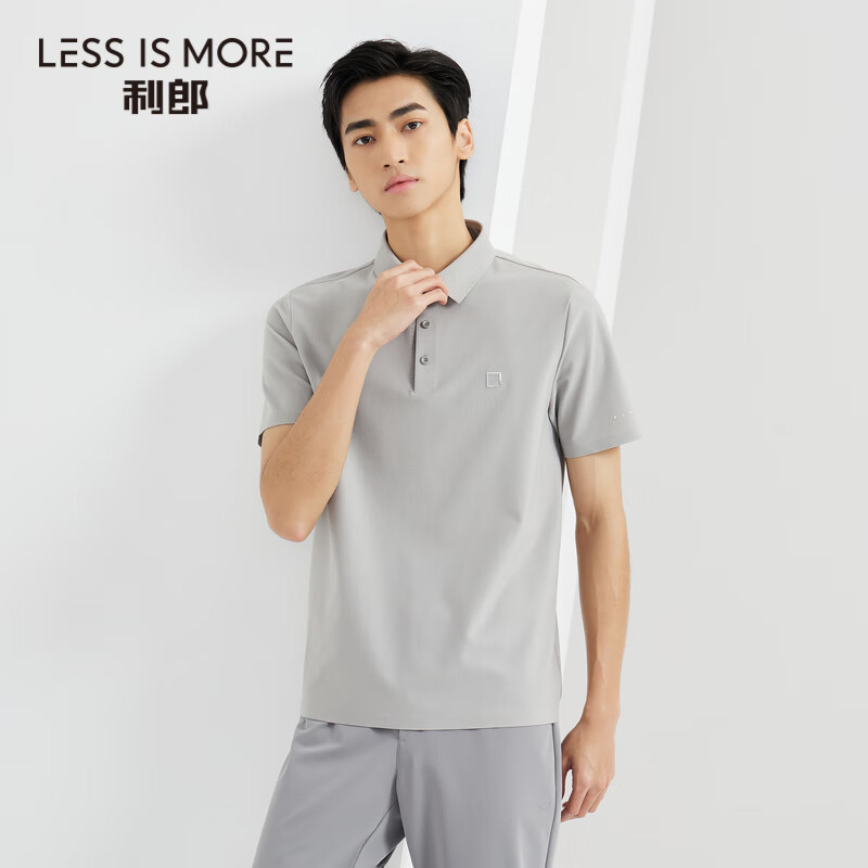 利郎轻时尚男装【速干面料】夏季新款polo衫男logo压胶冰感短袖 石