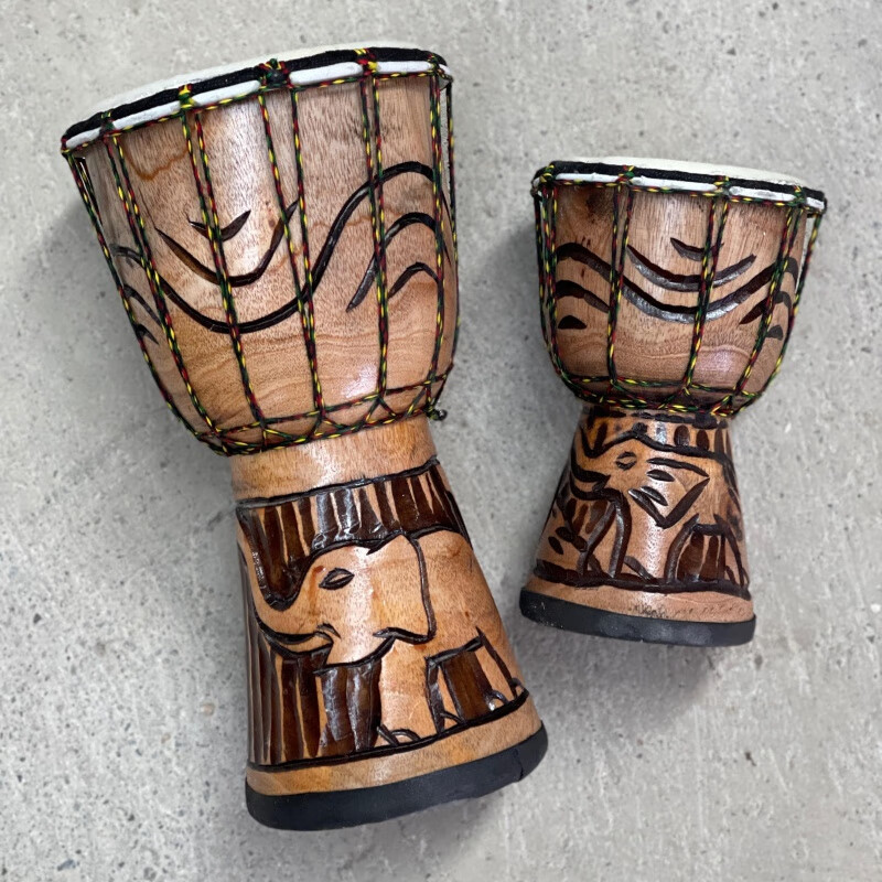 贤怀达非洲鼓儿童初学者表演小手鼓4寸6寸8寸山羊皮幼儿园玩具鼓装饰