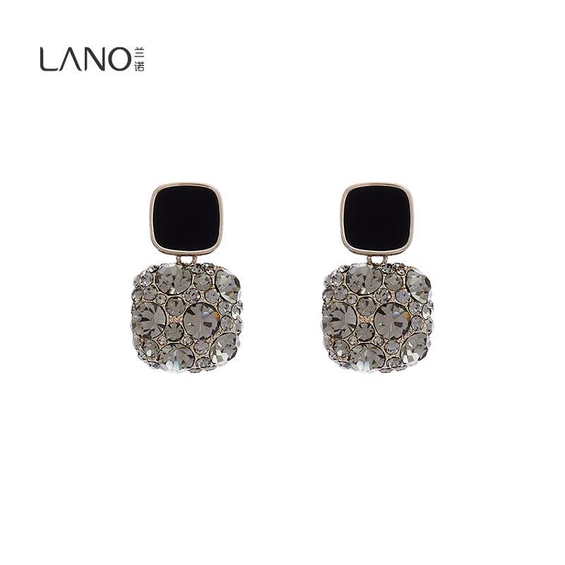 兰诺满钻银针耳钉女耳环韩国气质网红复古港风轻奢小众设计高级感耳饰