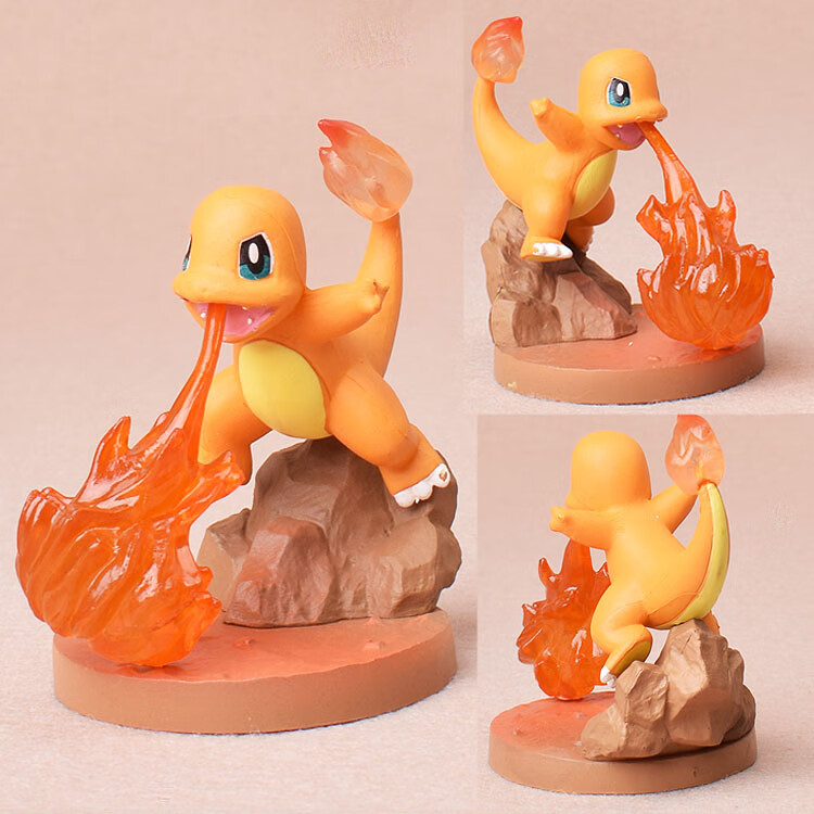哈梵游宝可梦 甲贺忍蛙宠物小手办仙子伊布神奇宝贝 场景摆件 小火龙
