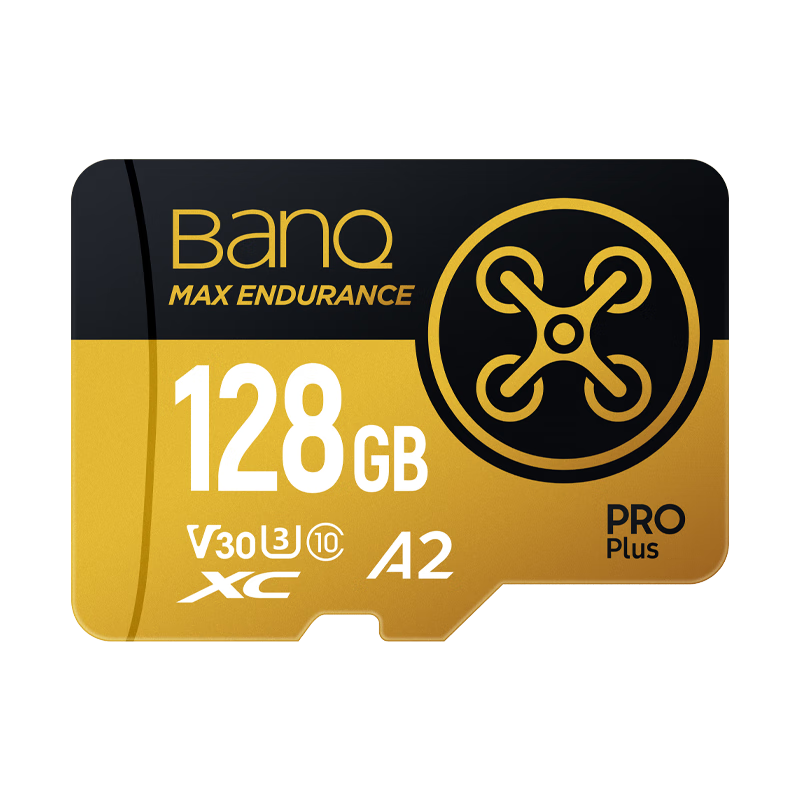 banq 128GB TF（MicroSD）DJI大疆无人机专用内存卡U3 A2 V30 4K 运动相机游戏机监控摄像头存储卡