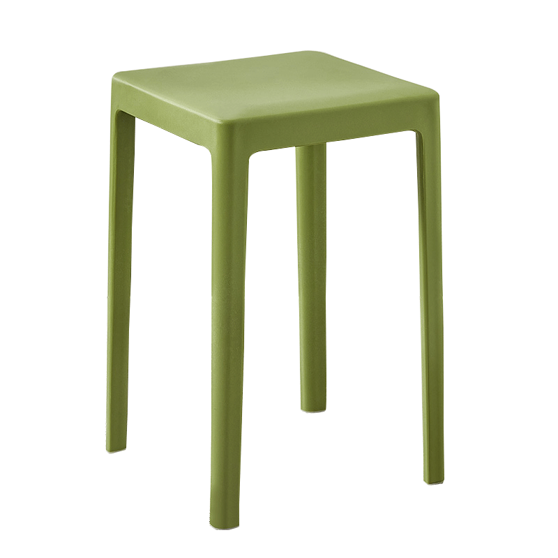 宜瑞思 塑料凳子家用加厚北欧风凳子 方凳高凳 换鞋凳浴室防滑凳 抹茶绿(加厚款)