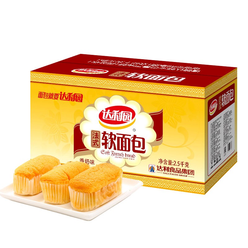 达利园软面包香奶味5斤点心零食早餐面包 2500g 软面包