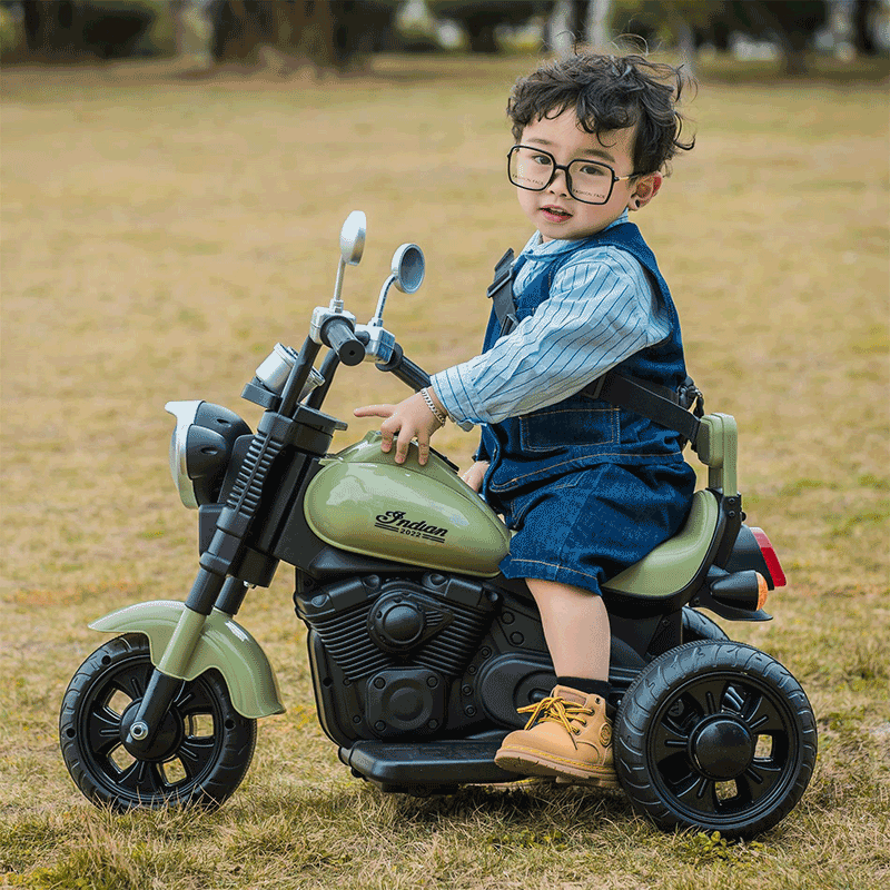 创京懿选儿童电动摩托车三轮1-3-5岁小孩玩具车可坐人宝宝遥控车可
