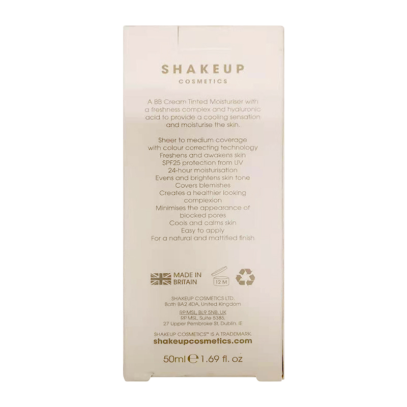 SHAKEUP COSMETICS男士BB霜素颜霜自然色50ml 遮瑕控油保湿提亮持久【官方直营】