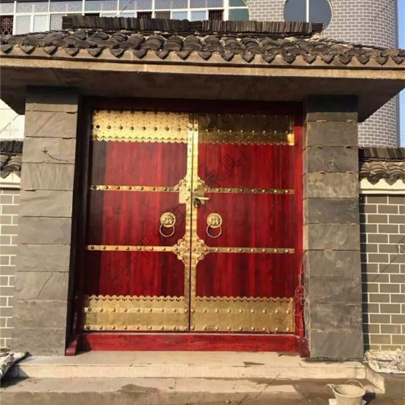 澳颜莱仿古包厢大门 老榆木大门老式实木仿古木门别墅中式大门庭院门