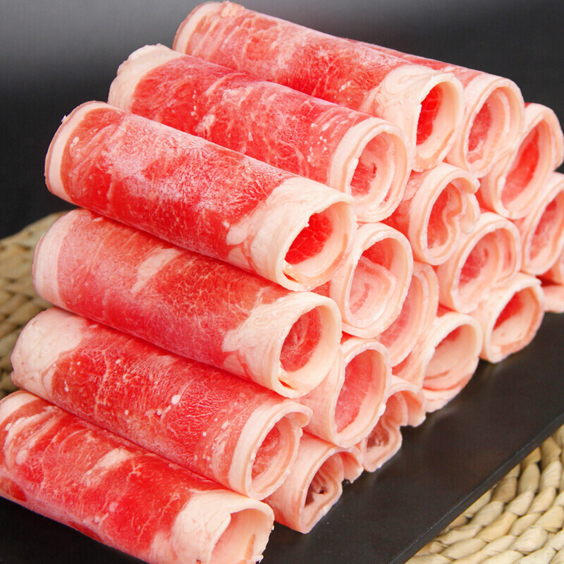 皓谦新鲜肥羊卷羊肉卷涮羊肉火锅食材 1斤装