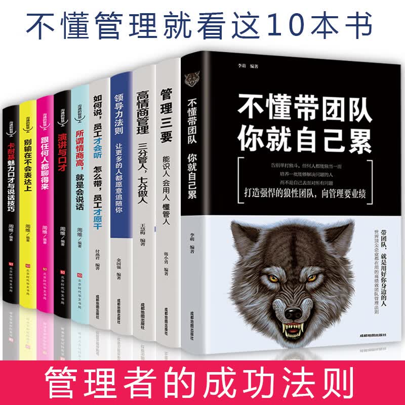 全10册正版】管理方面的书籍不懂带团队你就自己累领导力管理三要企业管理经营学领导者管理者的成功法则书 套装