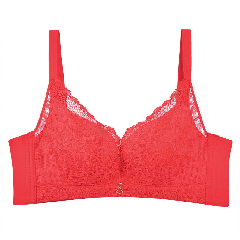 好波法式蕾丝文胸轻感无钢圈胸罩u型美背内衣蜂巢提花内杯df2106 中国