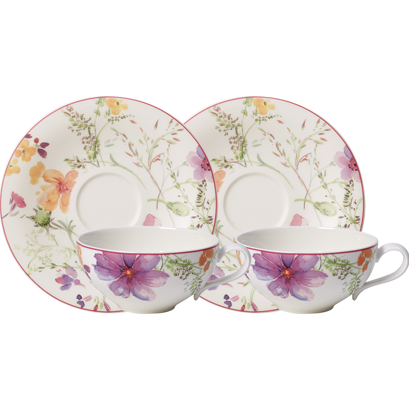 德國唯寶（Villeroy&Boch）紫色系列 歐式咖啡壺下午茶花茶杯 創(chuàng)意咖啡杯碟咖啡具套裝2杯2碟 2杯2碟 咖啡杯碟 150ml