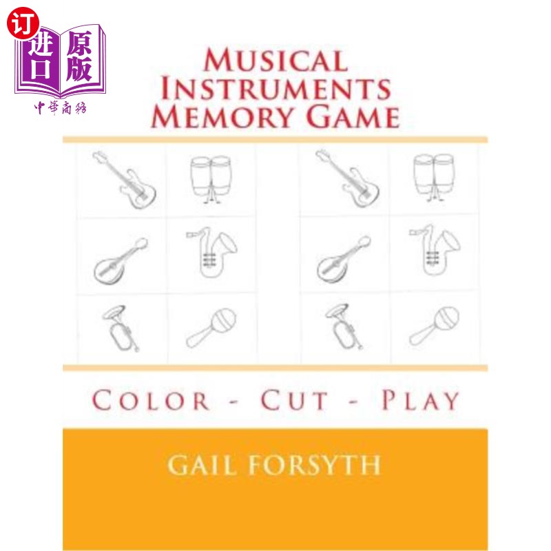 海外直订musical instruments memory game: color - cut - play 乐器
