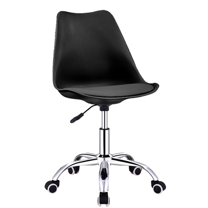 L&S 吧台椅餐椅转椅椅子带滑轮可升降靠背实验室酒吧办公椅洽谈椅餐椅前台椅BG122 【经典黑】【灵动滑轮】