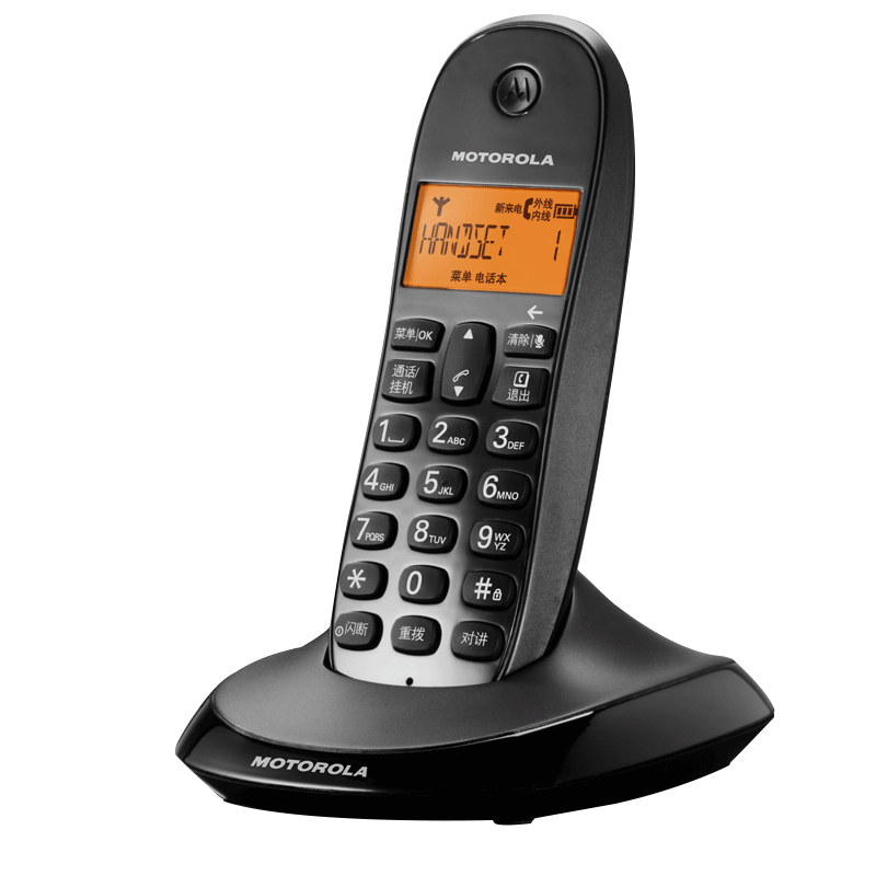 摩托罗拉(Motorola)数字无绳电话机 无线座机 单机 办公家用 来电显示 三方通话 C1001XC(黑色) 119元