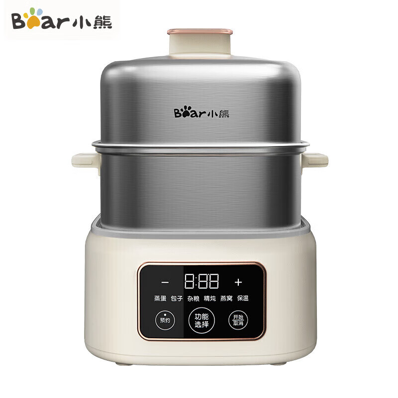 小熊电蒸锅 双层家用多功能蒸炖锅 可预约定时 带自动断电保护煮蛋器