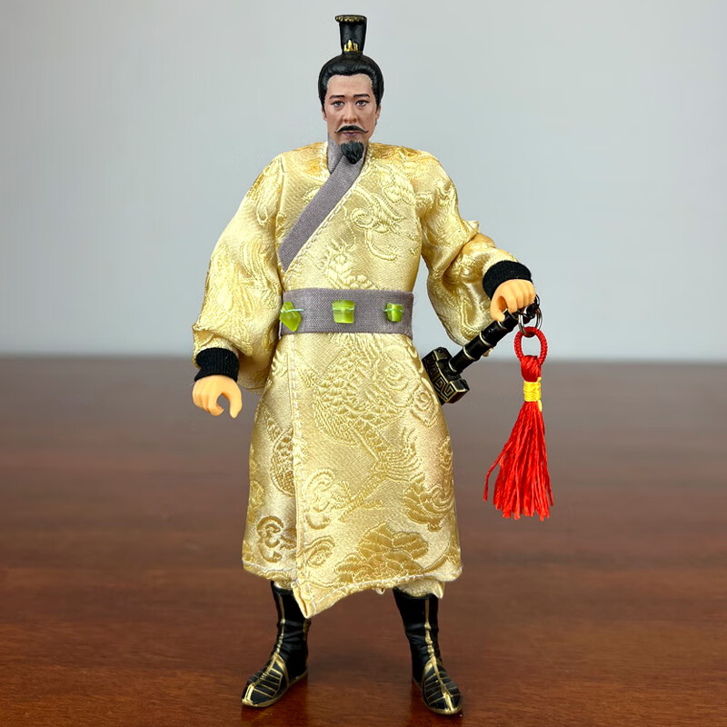 三国刘备关羽张飞演义可动人偶1/12布衣兵人6寸玩具摆件模型手办 刘备