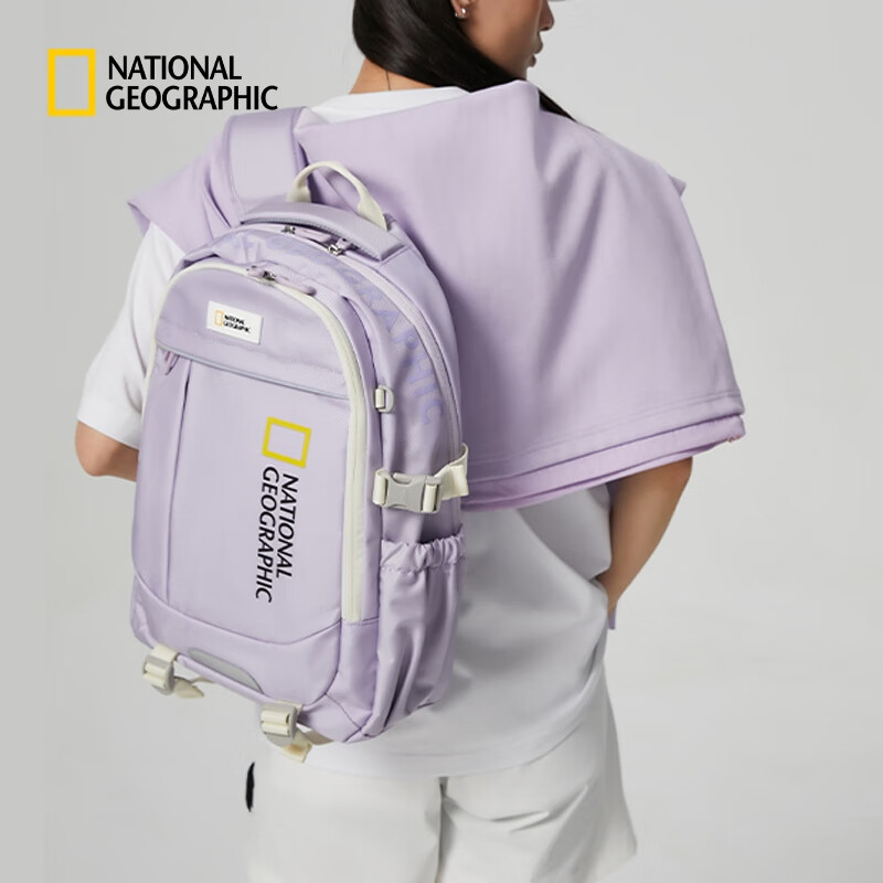 国家地理（National Geographic）男女同款都市通勤户外休闲运动多口袋背包双肩包电脑包 薰衣草LAVENDER One Size
