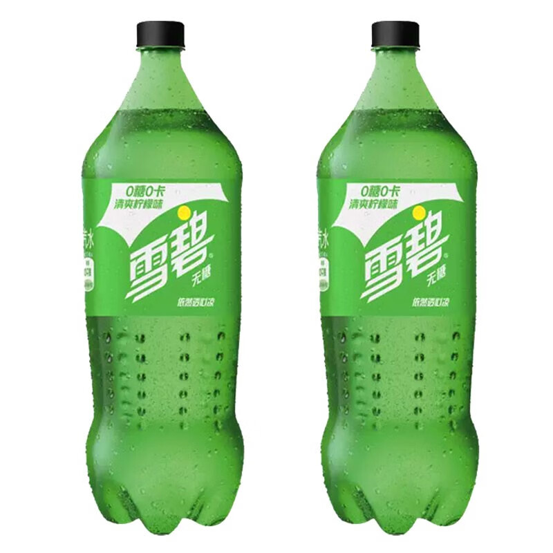 可口可乐 无糖雪碧碳酸饮料2l大瓶装0脂0卡清爽柠檬味汽水夏季休闲