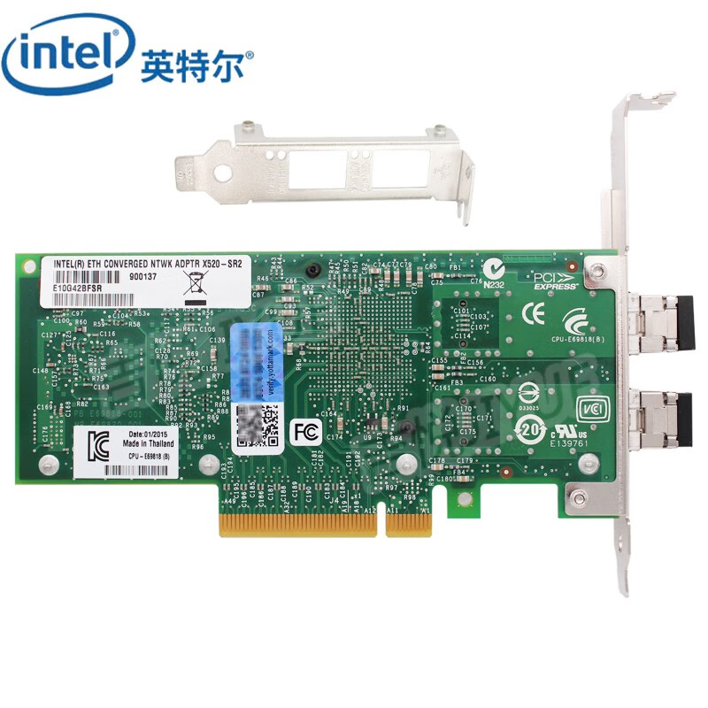 英特尔（Intel） X520-SR2网卡E10G42BFSR双口10G万兆光纤网卡服务器PCIE