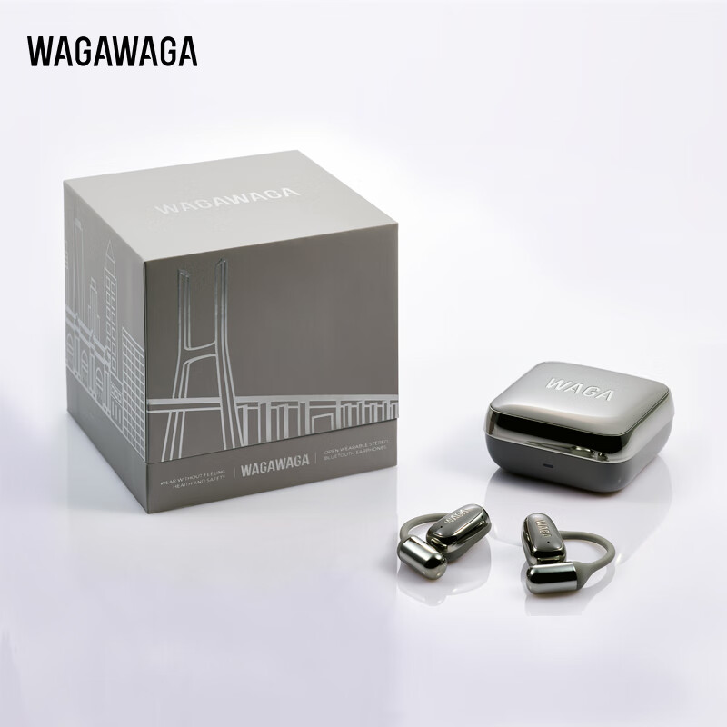 WAGAWAGA开放式OWS真无线蓝牙耳机 Brava骨传导升级气传导挂耳式不入耳运动舒适圈哇嘎waga耳机 布鲁克林