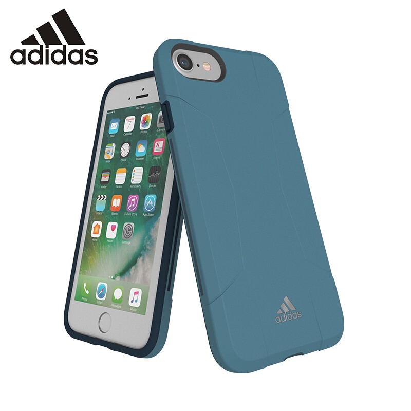 阿迪达斯adidas苹果iPhone6/7/8/SE2手机壳保护套防摔防滑 经典三条纹系列 蓝色 iphone6/6S/7/8/SE 4.7英寸