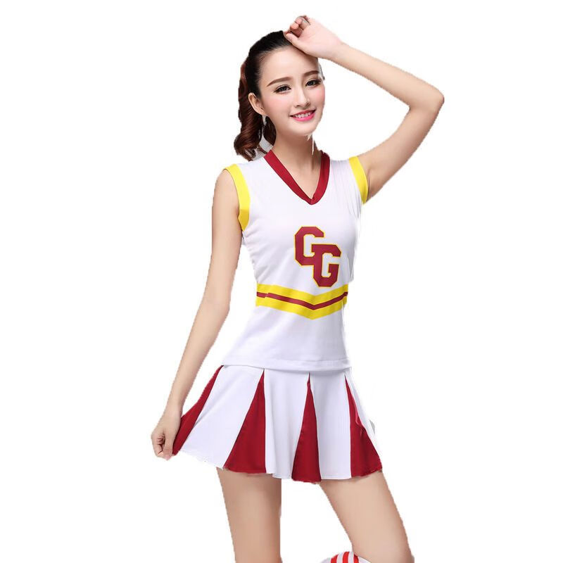 绿野客啦啦队服装女韩团啦啦操竞技体操服装篮球队服比赛服装 无袖 2
