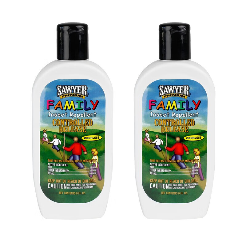 SAWYER美国进口索耶驱蚊液防蚊乳液喷雾避蚊胺派卡瑞丁儿童婴幼儿驱蚊液 Sawyer乳液177ml(含20%DEET)
