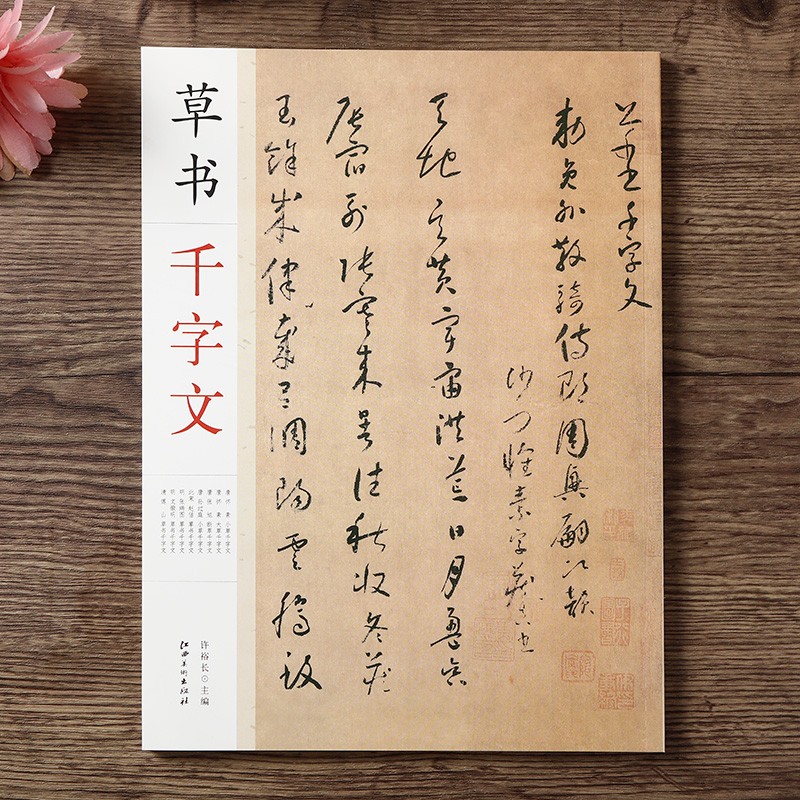 草书千字文 怀素张旭孙过庭赵佶张瑞图文徵明傅山草书千字文毛笔软笔草书练字帖附简体旁注 草书毛笔书法字