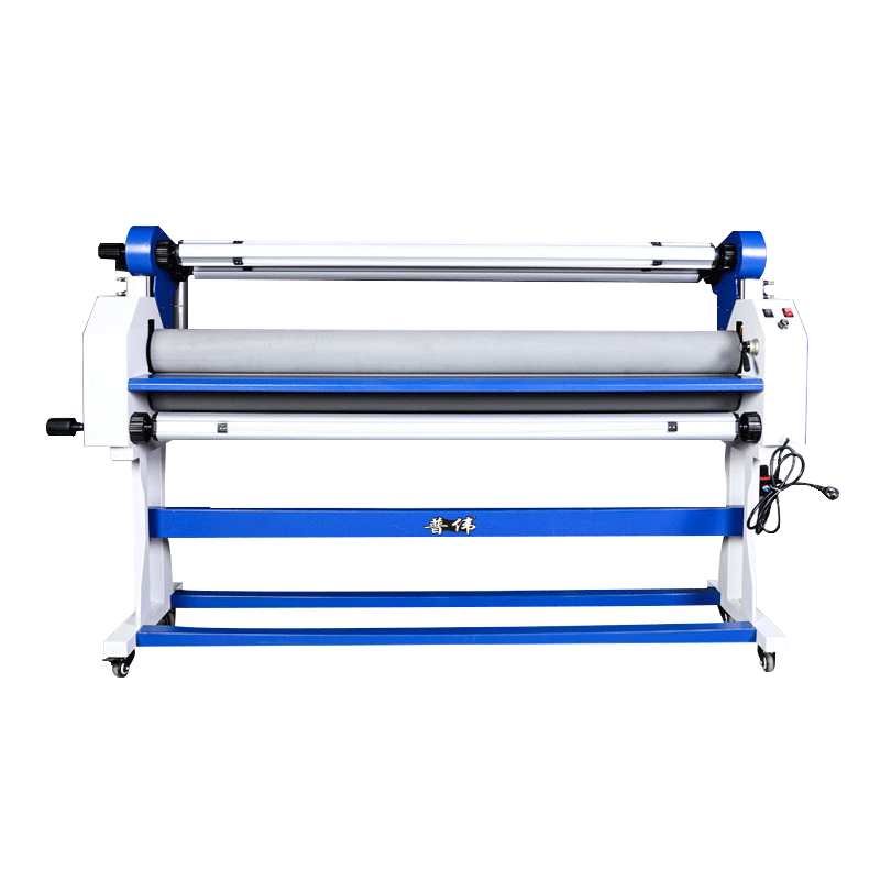 普偉1.6米冷裱覆膜機PW1600廣告圖文過膜機壓膜機覆膜機過塑機 PW-1600E：冷裱電動半自動（有底膜 含氣泵）