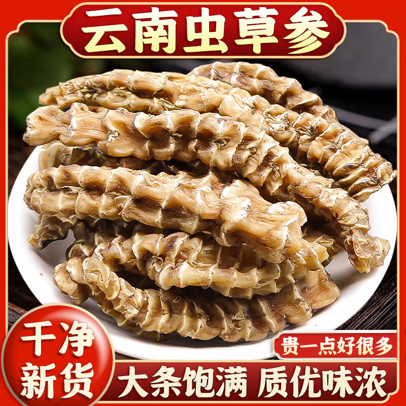 濱隴堂云南蟲草參地參干中藥材新鮮干貨精i選大條新貨泡酒地蠶草石蠶地筍 蟲草參100g