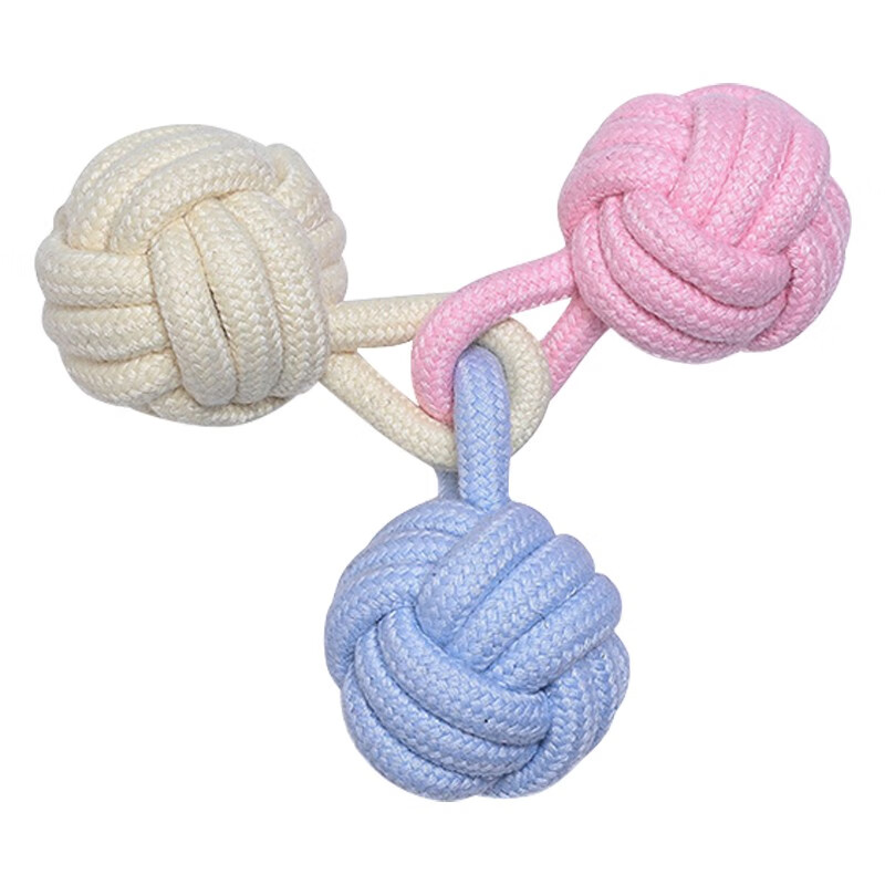 宠百思 狗狗玩具绳结解闷磨牙耐咬玩具泰迪博美幼犬啃咬绳球宠物用品